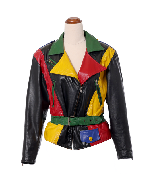1980's Multi Coloured Leather Jacket