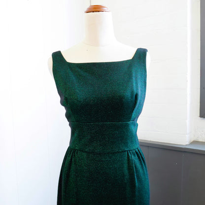 1960's Glittering Green Lurex Pencil Dress