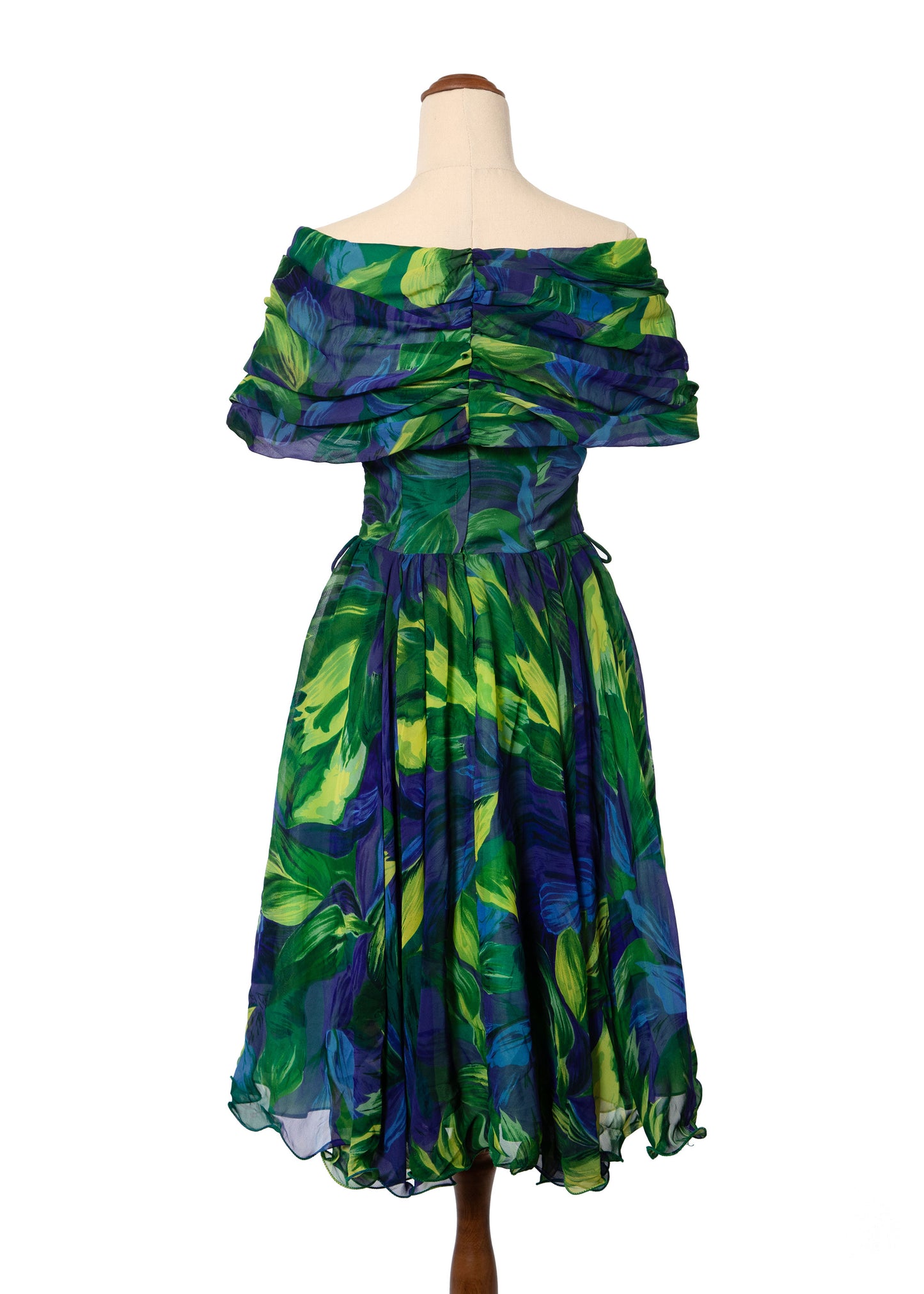 1970's En-Ka Green & Blue Floral Dress