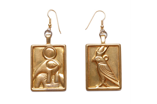 Egyptian motif gold plated earrings